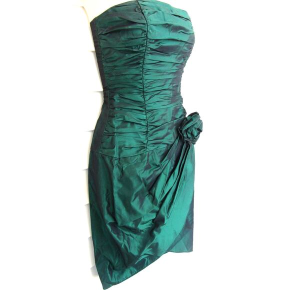 GUNNE SAX by Jessica McClintock Emerald Green Strapless Party Dress OOAK - Picture 3 of 4